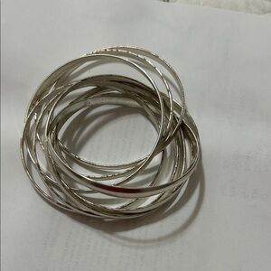 Elegant Silver Bangle Set